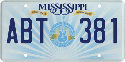 MS license plate ABT381