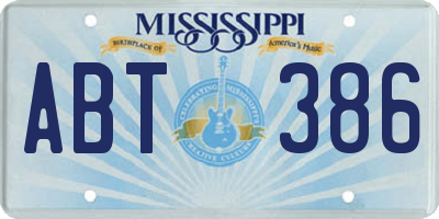 MS license plate ABT386