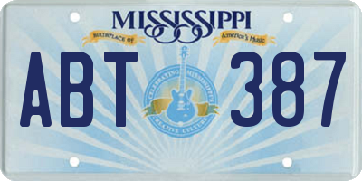 MS license plate ABT387