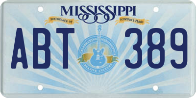 MS license plate ABT389