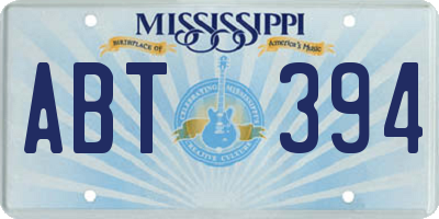 MS license plate ABT394