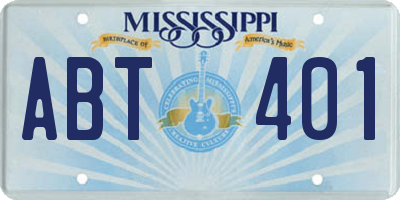 MS license plate ABT401