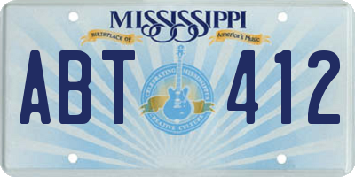 MS license plate ABT412