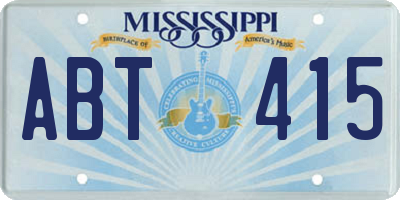 MS license plate ABT415
