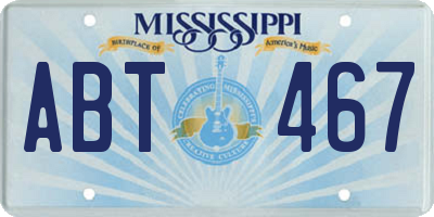 MS license plate ABT467
