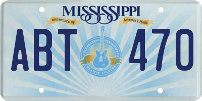 MS license plate ABT470