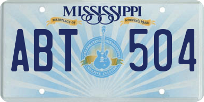 MS license plate ABT504