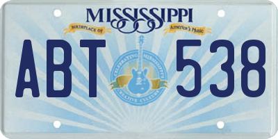 MS license plate ABT538