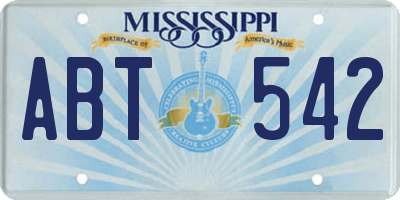 MS license plate ABT542