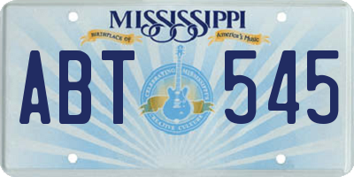 MS license plate ABT545