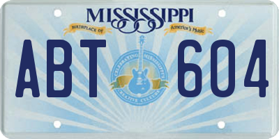 MS license plate ABT604