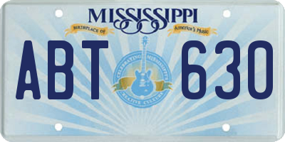 MS license plate ABT630