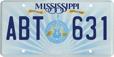 MS license plate ABT631