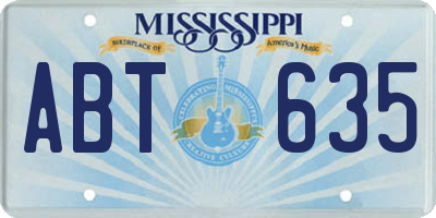 MS license plate ABT635