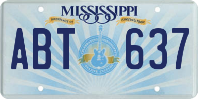 MS license plate ABT637