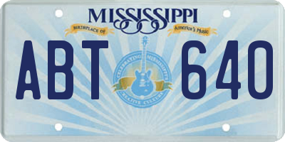 MS license plate ABT640