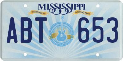 MS license plate ABT653