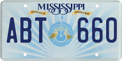 MS license plate ABT660