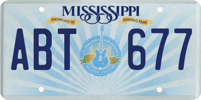 MS license plate ABT677
