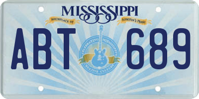 MS license plate ABT689
