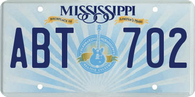 MS license plate ABT702