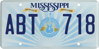 MS license plate ABT718