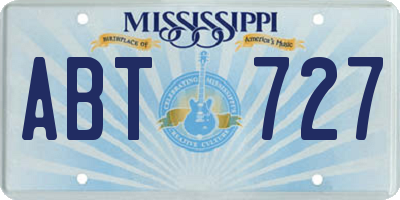 MS license plate ABT727