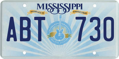 MS license plate ABT730