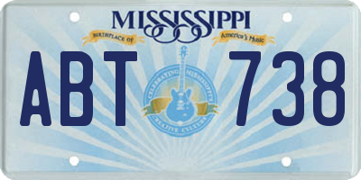 MS license plate ABT738