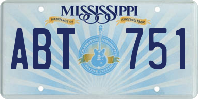 MS license plate ABT751