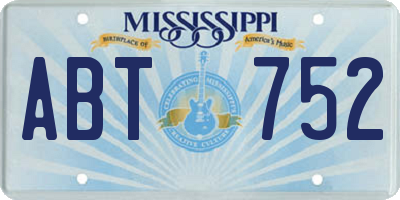 MS license plate ABT752