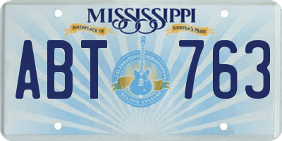 MS license plate ABT763