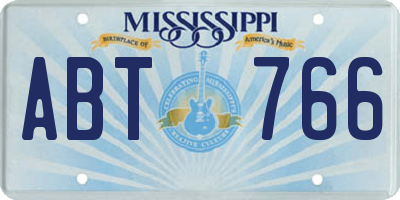 MS license plate ABT766