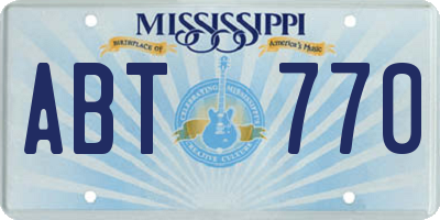 MS license plate ABT770