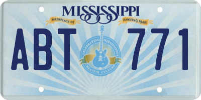 MS license plate ABT771