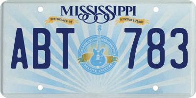 MS license plate ABT783