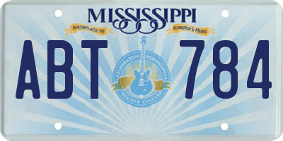 MS license plate ABT784