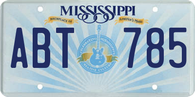 MS license plate ABT785