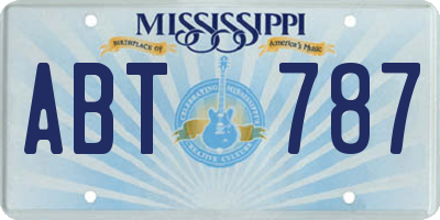 MS license plate ABT787