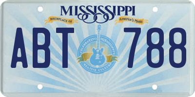 MS license plate ABT788