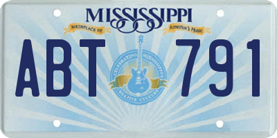 MS license plate ABT791