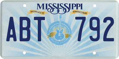 MS license plate ABT792