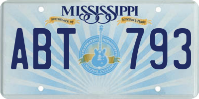 MS license plate ABT793