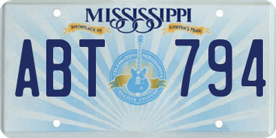 MS license plate ABT794