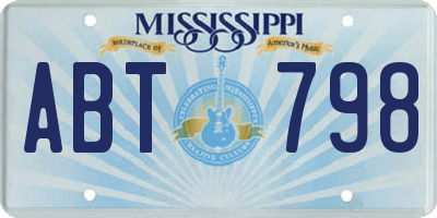 MS license plate ABT798