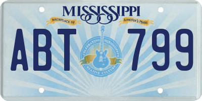 MS license plate ABT799