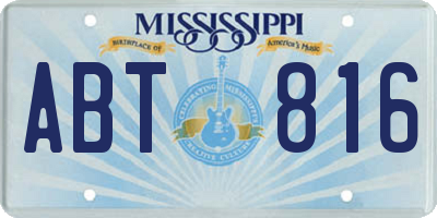 MS license plate ABT816