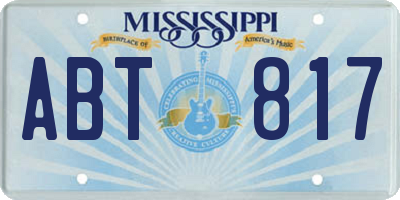 MS license plate ABT817