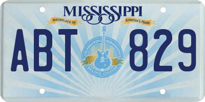 MS license plate ABT829