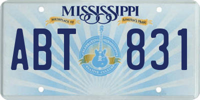 MS license plate ABT831
